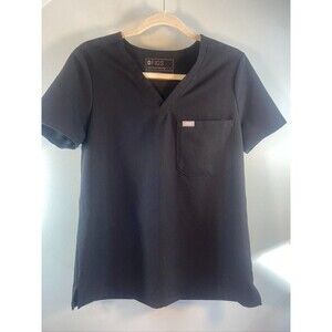FIGS WOMENS SMALL  BLACK MEDICAL SCRUBS TOP